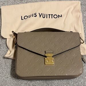 Louis Vuitton Beige Crossbody Bag with Gold Accents